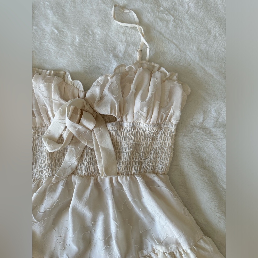 White Ruffled Mini Dress - Picture 7 of 7